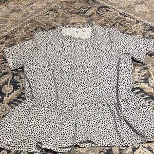 Floral Black and White Women's Top